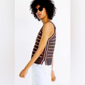 NWOT Madewell Stockton striped sleeveless sweater vest! Size Medium
